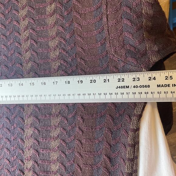 Segreto Men Sweatshirt size L Burgundy Geometric Long Sleeve Pullover - Picture 5 of 10